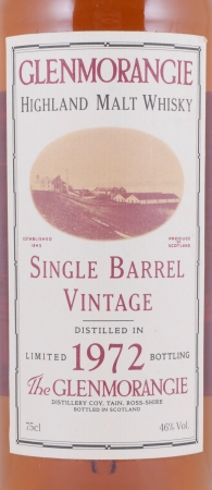 Glenmorangie 1972 22 Years Single Barrel Cask No. 1830 Rare Vintage Limited Bottling Highland Single Malt Scotch Whisky 46,0%