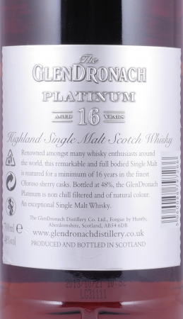 Glendronach Platinum 16 Years Oloroso Sherry Casks Release 2013 Highland Single Malt Scotch Whisky 48,0%