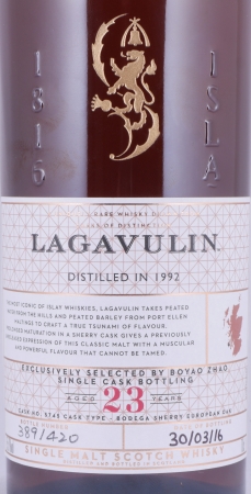 Lagavulin 1992 23 Years Bodega Sherry European Oak Cask No. 5745 Casks of Distinction Boyao Zhao Islay Single Malt Scotch Whisky 55,7%