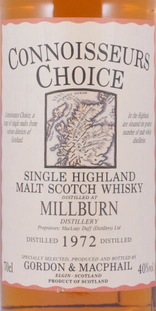 Millburn 1972 23 Years Gordon und MacPhail Connoisseurs Choice Highland Single Malt Scotch Whisky 40,0%
