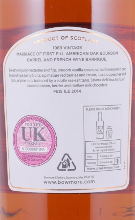 Bowmore 1989 24 Years First Fill American Oak Bourbon Barrel / French Wine Barrique Feis Ile 2014 Islay Single Malt Scotch Whisky 53,3%