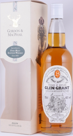 Glen Grant 25 Years Gordon und MacPhail Licensed Bottling White Screw Cap Highland Single Malt Scotch Whisky 40,0%