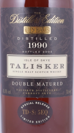 Talisker 1990 13 Years Distillers Edition 2003 Special Release TD-S: 5EQ Isle of Skye Single Malt Scotch Whisky 45.8%