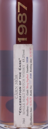 Macallan 1987 28 Years Sherry Hogshead Cask No. 3330 Càrn Mòr Celebration of the Cask Highland Single Malt Scotch Whisky 43,2%