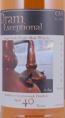 Glenglassaugh 1972 40 Years C+S Dram Exceptional Refill Sherry Butt Highland Single Malt Scotch Whisky 43.1%