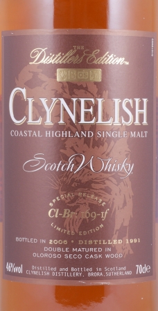 Clynelish 1991 15 Years Distillers Edition 2006 Special Release Cl-Br: 169-If Highland Single Malt Scotch Whisky 46.0%