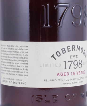 Tobermory 15 Years Gonzalez Byass Oloroso Sherry Finish Limited Edition Island Single Malt Scotch Whisky 46,3%