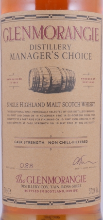 Glenmorangie 1987 13 Years Port Pipe Finish Cask No. 41 Distillery Manager Highland Single Malt Scotch Whisky 57,2%