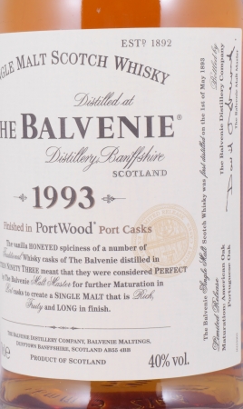 Balvenie 1993 13 Years Port Wood Limited Release Highland Single Malt Scotch Whisky 40,0%