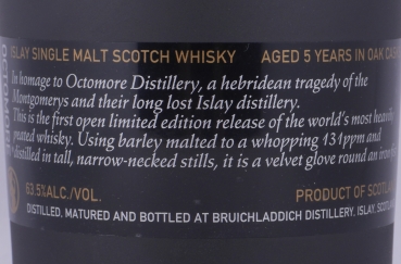 Bruichladdich 2002 5 Years Octomore Edition 01.1 Ochdamh-mor American Oak Buffalo Trace Casks Islay Single Malt Scotch Whisky 63,5%