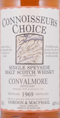 Convalmore 1969 23 Years Gordon and MacPhail Connoisseurs Choice Gold Screw Cap Speyside Single Malt Scotch Whisky 40.0%