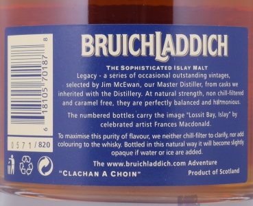 Bruichladdich Legacy Series Four 32 Years Islay Single Malt Scotch Whisky Cask Strength 47.5%