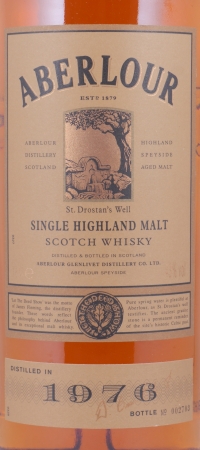 Aberlour 1976 22 Years 1st Fill American Oak Bourbon Casks Limited Edition Highland Single Malt Scotch Whisky 43.0%