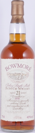 Bowmore 1970 21 Years Specially Selected Casks Cream Seagull Label Islay Single Malt Scotch Whisky 43,0%