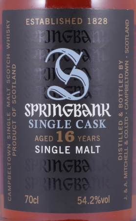 Springbank 2000 16 Years Fresh Sherry Butt only for UK costumers Campbeltown Single Malt Scotch Whisky 54.2%