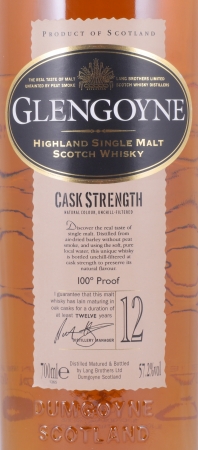 Glengoyne 12 Years 100° Proof Highland Single Malt Scotch Whisky Cask Strength 57,2%
