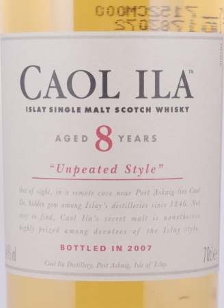 Caol Ila 8 Years First Fill Bourbon Casks Unpeated Style Limited Release 2007 Islay Single Malt Scotch Whisky 64,9%