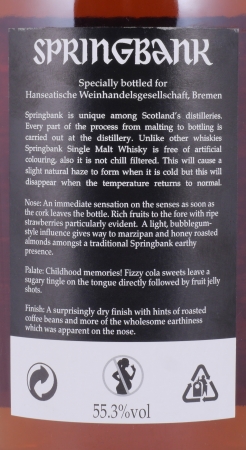 Springbank 1997 14 Years Sherry Cask No. 98/144-2 Limited Special Edition Campbeltown Single Malt Scotch Whisky 55,3%