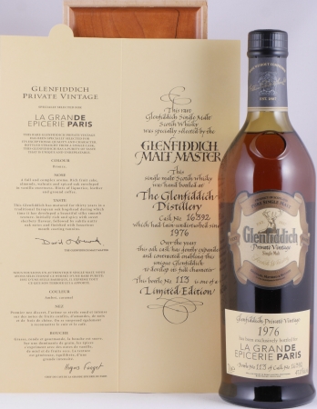 Glenfiddich 1976 30 Years Sherry Oak Cask No. 16392 La Grande Epicerie Paris Speyside Single Malt Scotch Whisky 47.0%