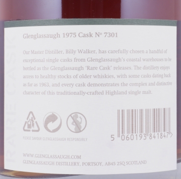Glenglassaugh 1975 38 Years Oloroso Sherry Hogshead Cask No. 7301 Highland Single Malt Scotch Whisky 40,7%
