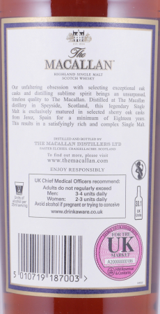 Macallan 18 Years Sherry Oak Annual 2017 Release Oak Highland Single Malt Scotch Whisky 43,0%