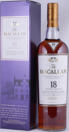 Macallan 1997 18 Years Sherry Oak Highland Single Malt Scotch Whisky 750ml Edrington Americas NY 43.0%