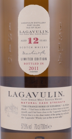 Lagavulin 12 Years 11th Special Release 2011 Limited Edition Islay Single Malt Scotch Whisky Cask Strength 57,5%