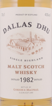 Dallas Dhu 1982 23 Years Oak Casks Gordon und MacPhail Licensed Bottling Distillery Label Speyside Single Malt Scotch Whisky 40,0%
