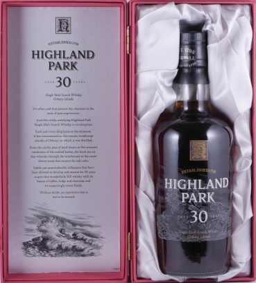 Highland Park 30 Years Glass Printed Label Red Box Orkney Islands Single Malt Scotch Whisky 48,1%