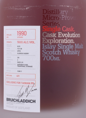 Bruichladdich 1990 20 Years Oloroso Sherry Cask No. 234 Micro-Provenance Single Cask Evolution Islay Single Malt Scotch Whisky 59,6%