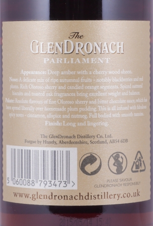 Glendronach 21 Years Parliament Release 2015 Highland Single Malt Scotch Whisky 48.0%