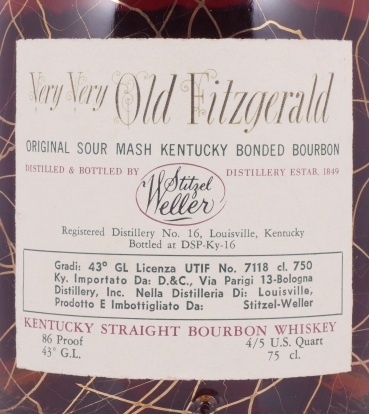 Very Very Old Fitzgerald 1957 12 Years A Collectors Item Stitzel-Weller Kentucky Straight Bourbon Whiskey 43,0%