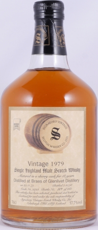 Braes of Glenlivet 1979 18 Years Sherry Cask No. 9293 Signatory Vintage Highland Single Malt Scotch Whisky 57.7%
