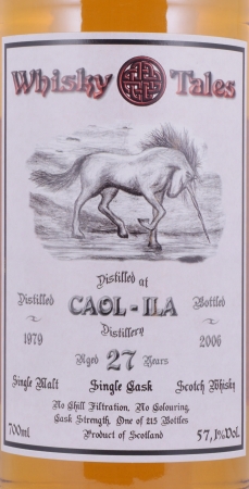 Caol Ila 1979 27 Years Fresh Bourbon Cask Whisky Tales The Unicorn Islay Single Malt Scotch Whisky Cask Strength 57.1%