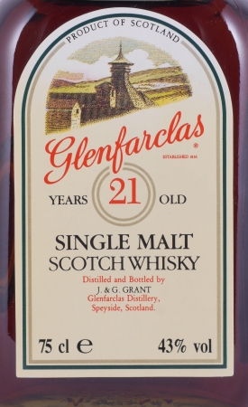 Glenfarclas 1980s 21 Years Sherry Casks 75cl Dumpy Square Bottle Highland Single Malt Scotch Whisky 43.0%