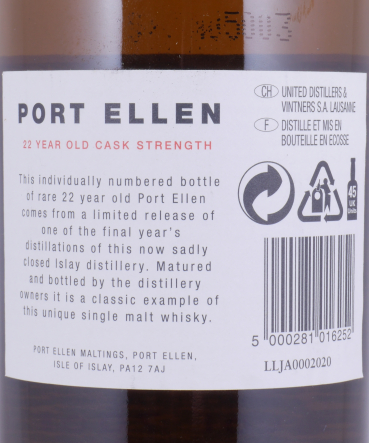 Port Ellen 1979 22 Years 1st Annual Release 2001 Limited Edition Islay Single Malt Scotch Whisky Cask Strength 56.2%