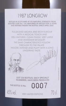 Longrow 1987 15 Years Oak Cask No. 114 Samaroli Very Limited Edition Campbeltown Single Malt Scotch Whisky 45,0%