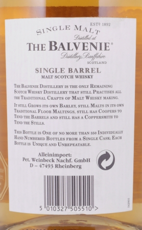 Balvenie 1979 15 Years Traditional Oak Cask No. 2436 Single Barrel Highland Single Malt Scotch Whisky 50.4%