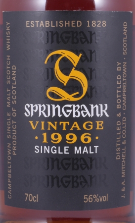 Springbank 1996 12 Years Amontillado Sherry Cask No. 256 Campbeltown Single Malt Scotch Whisky Cask Strength 56,0%