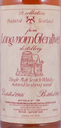 Longmorn-Glenlivet 1966 19 Years Sherry Wood Half Moon 2nd Collection Speyside Single Malt Scotch Whisky 57,0%
