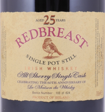 Redbreast 1991 25 Years 1st Fill Oloroso Sherry Butt No. 42972 Single Pott Still Irish Whiskey 53.0%