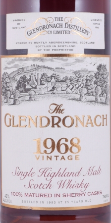 Glendronach 1968 25 Years 100% Sherry Casks Highland Single Malt Scotch Whisky 43,0%