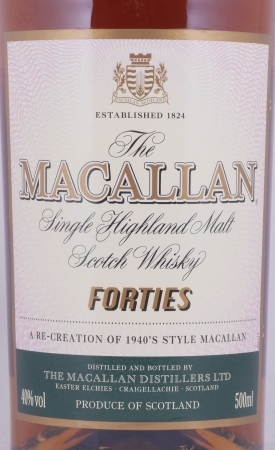 Macallan Forties 1940s Limited Travel Range Highland Single Malt Scotch Whisky 40,0%
