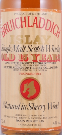 Bruichladdich 1968 15 Years Matured in Sherry Wood Moon Import Islay Single Malt Scotch Whisky 43.0%