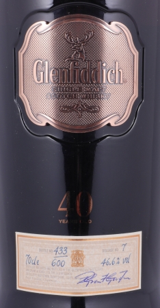 Glenfiddich 40 Years Rare Collection 2010 Release No.7 Speyside Pure Single Malt Scotch Whisky 46,6%