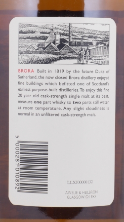 Brora 1975 20 Years Diageo Rare Malts Selection Limited Edition Highland Single Malt Scotch Whisky Cask Strength 59.1%
