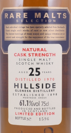 Hillside-Glenesk 1970 25 Years Rare Malts Selection Limited Edition Highland Single Malt Scotch Whisky 61,1%