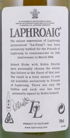 Laphroaig 11 Years 10th Anniversary of the Friends of Laphroaig Limited Edition Islay Single Malt Scotch Whisky 40,0%