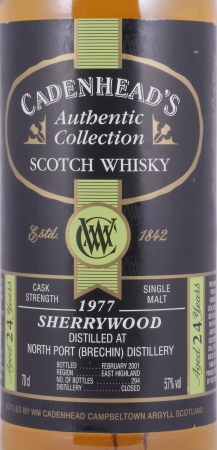 North Port-Brechin 1977 24 Years Sherry Wood Cadenhead Highland Single Malt Scotch Whisky Cask Strength 57.0%