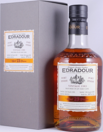 Edradour 1983 23 Years Fresh Port Pipe Finish Cask No. 06/554 Highland Single Malt Scotch Whisky Cask Strength 52.1%